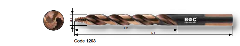 Наборы сверел HSSE с ступенч режущей частью 1203 Bohrcraft