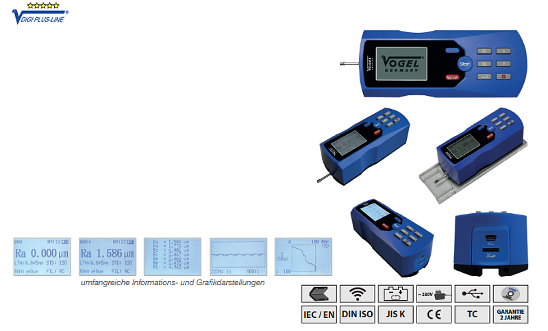 Профилометр Ra 0,005-16,0 Rz,Rq,Rh,Ry цифровой профи Vogel