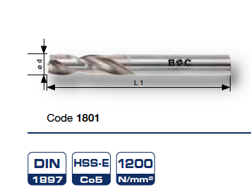 Сверла ∅ 6,0-10,0 для срезания сварных точек 1801 - 1812 Bohrcraft