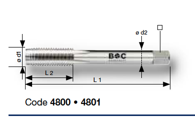 Метчики М3-М24/ MF8-MF20 короткие HSS серия 4800  Bohrcraft
