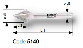 Борфрезы тв. спл. конические 60 гр Bohrcraft