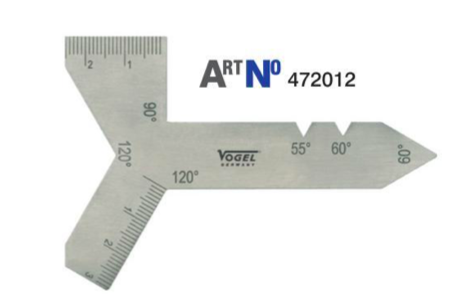 Шаблон контроля угла 120 гр заточки и углов 55/60/90 резьбы Vogel