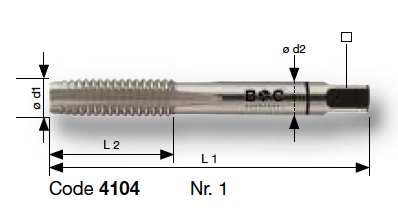 Метчики UNC №2 - 2' HSS к-т 3 шт и №1, 2, 3 серия  4104 Bohrcraft