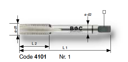 Метчики MF3-MF63 HSS №1, №2 серия 4101 HSS Bohrcraft