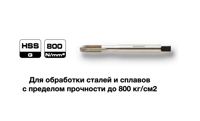 Метчики М1-М52 короткие HSS серия 4121 Bohrcraft