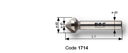 Зенковки Ø  6,3-31 мм 90° HSSE 90° порошковые 1714 Bohrcraft