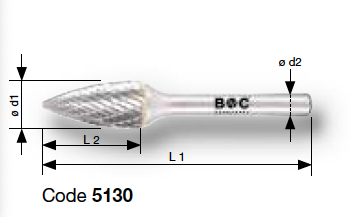 Борфрезы тв. спл. гиперболические с острым торцем Bohrcraft