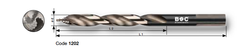 Наборы сверел HSS с ступенч режущей частью 1202 Bohrcraft