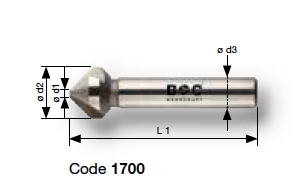 Зенковки Ø 4,3 - 50 мм 90° HSS TiN, TiALN и без 1700 Bohrcraft