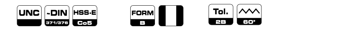 Метчики  UNC 1/4' - 1' HSSE для сквозных отверстий Bohrcraft