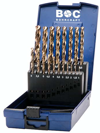 Наборы сверел HSSE с 3-мя реж гранями 1149 Bohrcraft