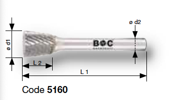 Борфрезы тв. спл. обратный конус Bohrcraft